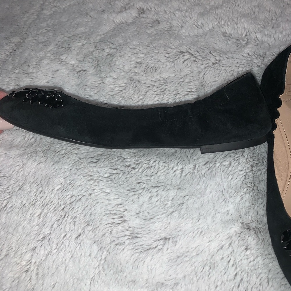 Tory Burch Delphine Black Suede Flats - Picture 4 of 8